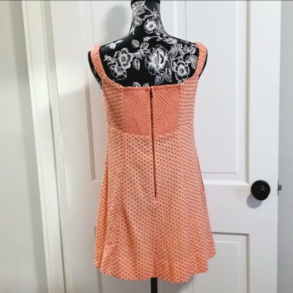 🆕️ 🍑Free People🍑 - Peach/White "Berry Kiss" Off-the-Shoulder Mini Dress - Picture 3 of 16